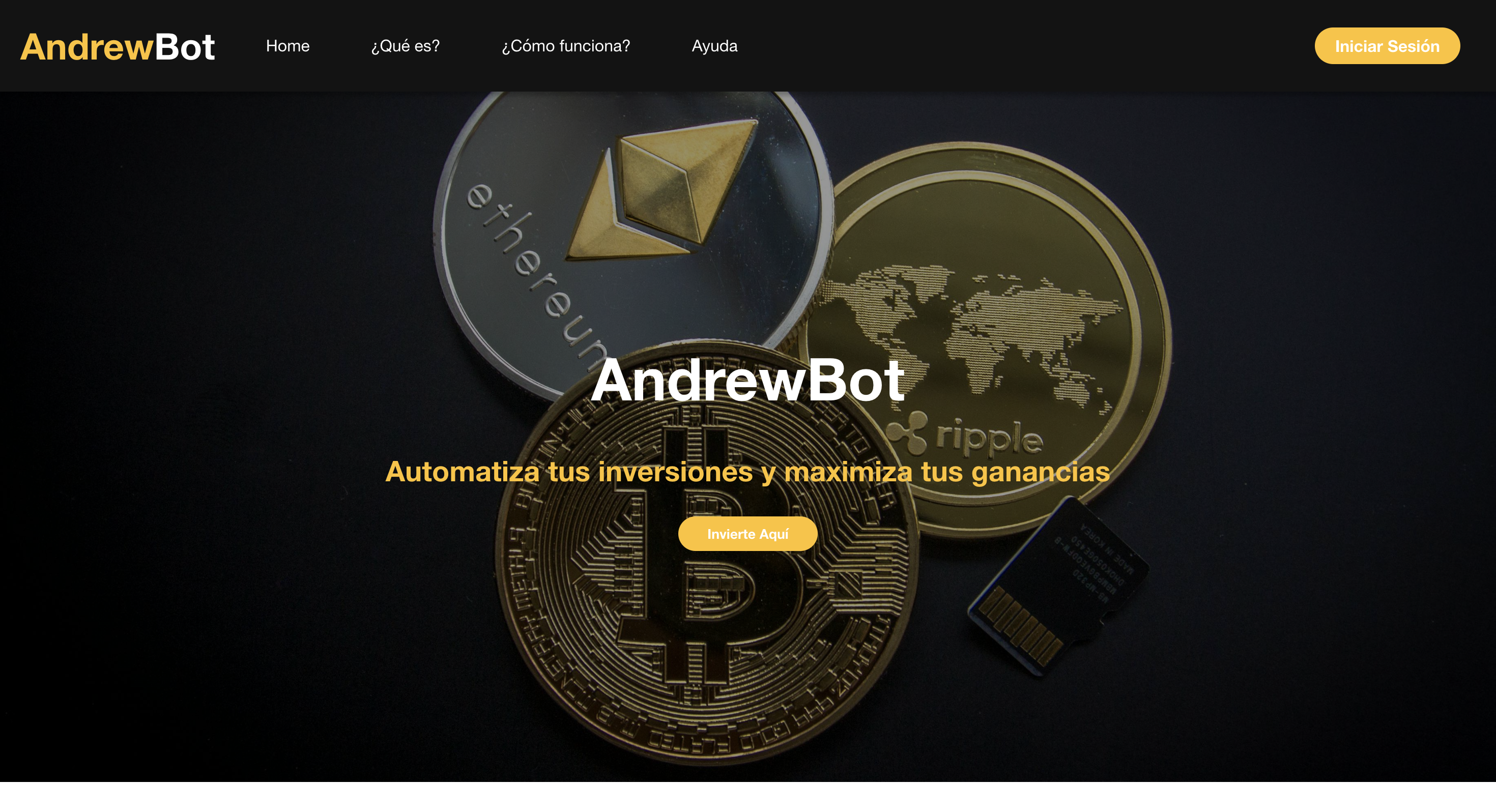 Imagen del proyecto Desarrollo de Plataforma Backend y Frontend para Bot Criptomonedas